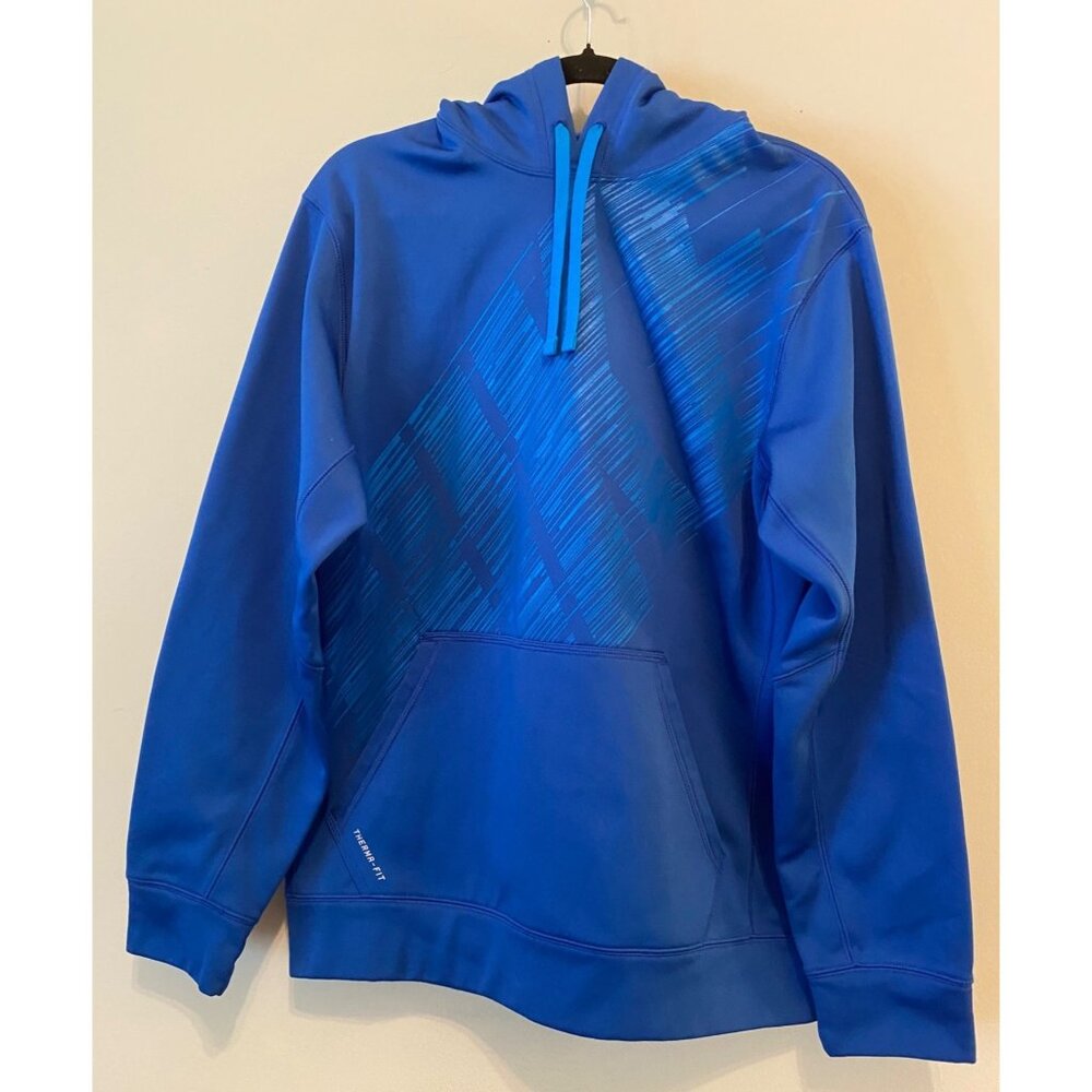 Nike Hoodie Blue Pullover Therma-Fit Blue Long Sleeve Medium